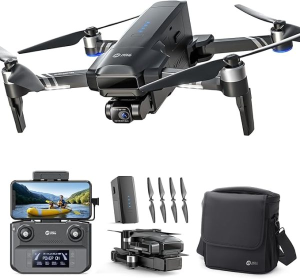 Holy Stone HS600 2-Axis Gimbal Drones with Camera for Adults 4K EIS, Integrated Remote ID, 10000 FT Range Transmission, GPS Drone with Brushless Motors, 4K/30FPS, Follow Me, Level 6 Wind Resistance